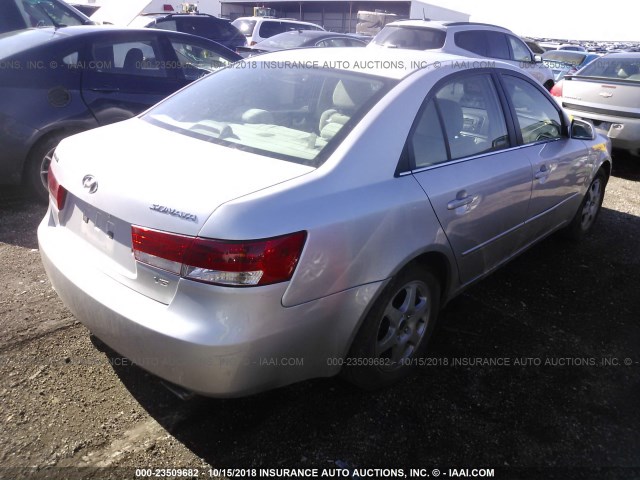 5NPEU46F97H163885 - 2007 HYUNDAI SONATA SE/LIMITED SILVER photo 4