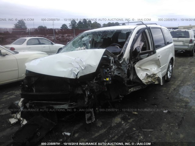 2C4RDGCG1DR718035 - 2013 DODGE GRAND CARAVAN SXT WHITE photo 2