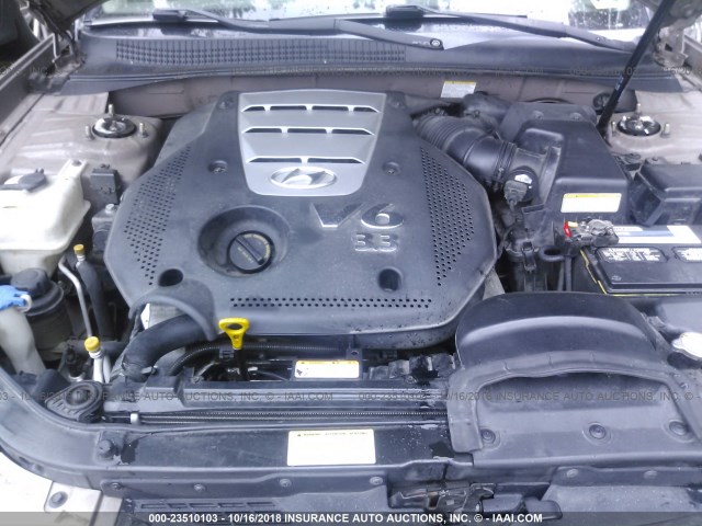 5NPEU46F16H060961 - 2006 HYUNDAI SONATA GLS/LX GOLD photo 10