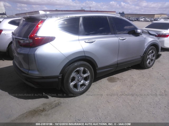 2HKRW1H88HH509189 - 2017 HONDA CR-V EXL SILVER photo 4