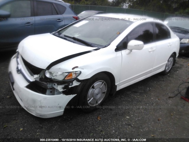 JHMFA36267S024821 - 2007 HONDA CIVIC HYBRID WHITE photo 2