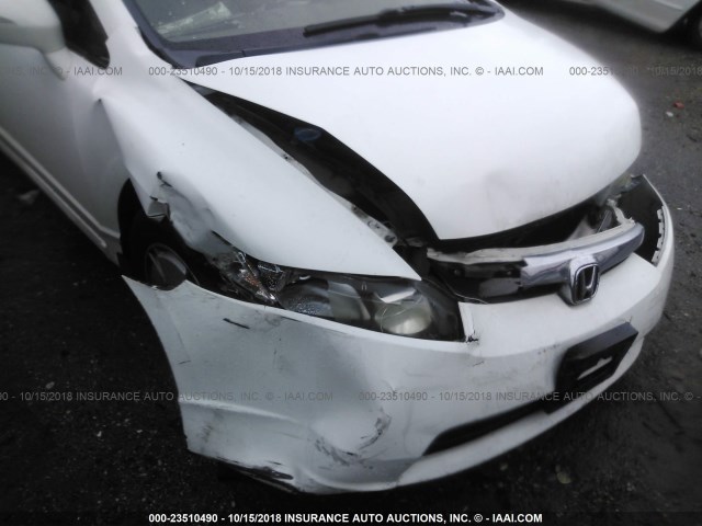 JHMFA36267S024821 - 2007 HONDA CIVIC HYBRID WHITE photo 6