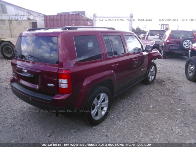 1C4NJRFB3HD174343 - 2017 JEEP PATRIOT LATITUDE RED photo 4