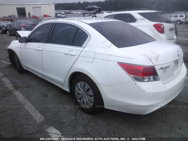 1HGCP26338A093044 - 2008 HONDA ACCORD LX WHITE photo 3