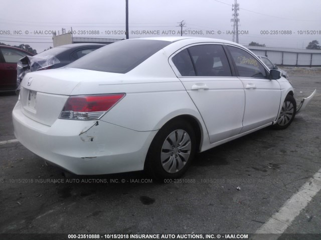 1HGCP26338A093044 - 2008 HONDA ACCORD LX WHITE photo 4