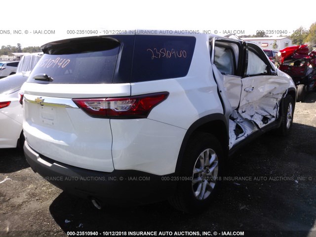 1GNERFKW3JJ169741 - 2018 CHEVROLET TRAVERSE LS WHITE photo 4