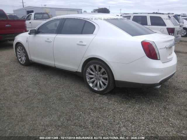 1LNHL9DR1AG605334 - 2010 LINCOLN MKS WHITE photo 3