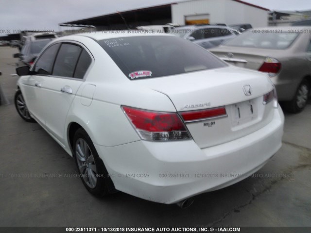 1HGCP3F88BA026982 - 2011 HONDA ACCORD EXL WHITE photo 3
