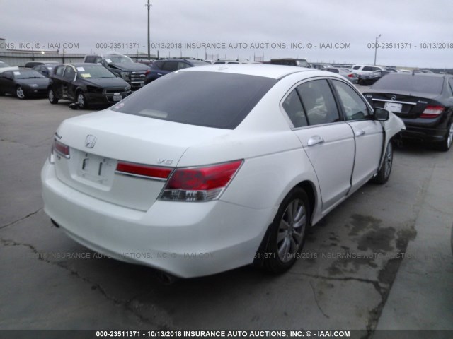 1HGCP3F88BA026982 - 2011 HONDA ACCORD EXL WHITE photo 4