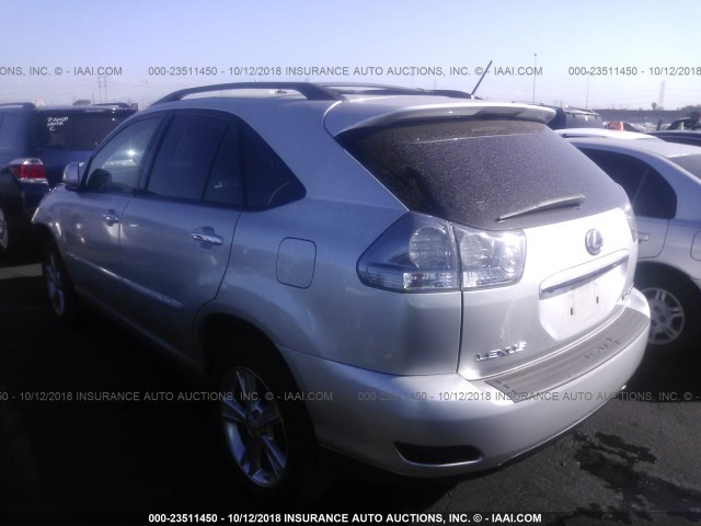 JTJHW31UX82857282 - 2008 LEXUS RX 400H SILVER photo 3