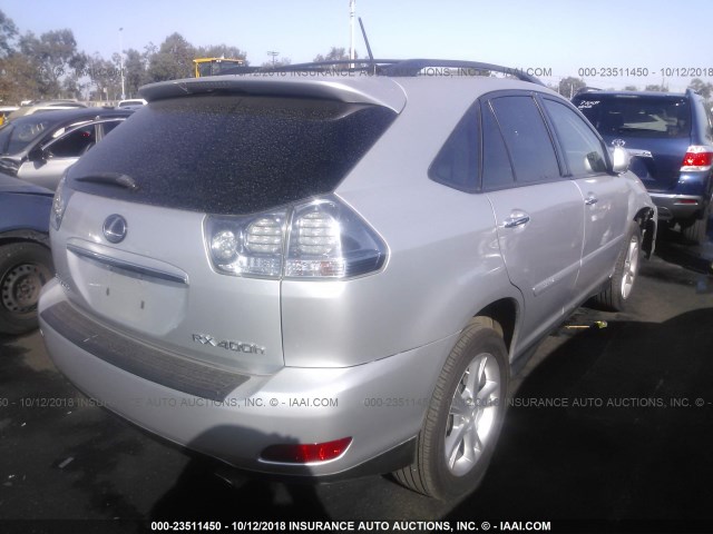 JTJHW31UX82857282 - 2008 LEXUS RX 400H SILVER photo 4