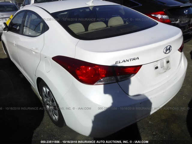 5NPDH4AEXCH133433 - 2012 HYUNDAI ELANTRA GLS/LIMITED WHITE photo 3