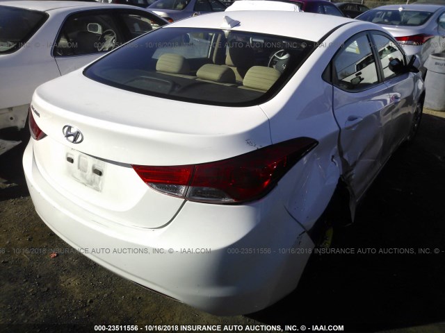 5NPDH4AEXCH133433 - 2012 HYUNDAI ELANTRA GLS/LIMITED WHITE photo 4