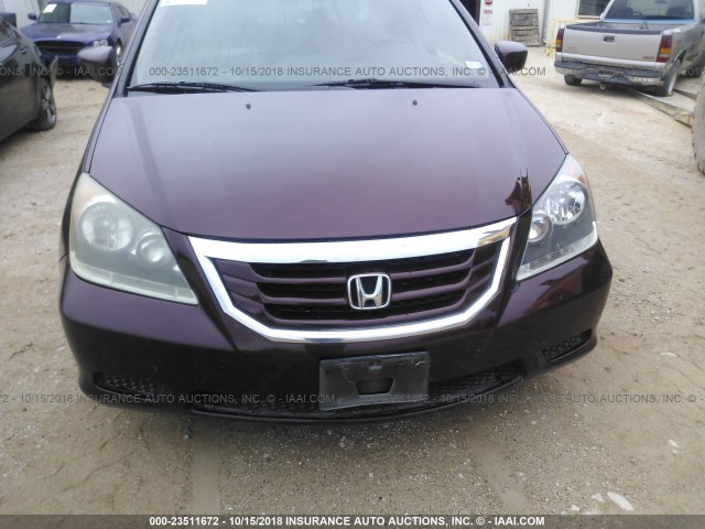 5FNRL3H68AB021223 - 2010 HONDA ODYSSEY EXL MAROON photo 6