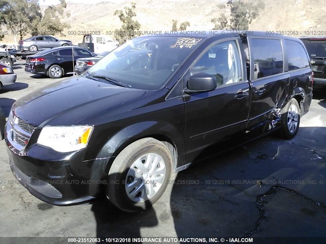 2C4RDGBG8GR235762 - 2016 DODGE GRAND CARAVAN SE BLACK photo 2