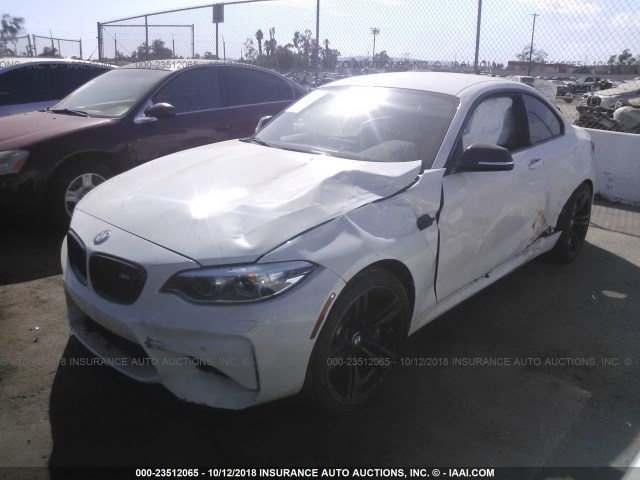 WBS1J5C54JVD36370 - 2018 BMW M2 WHITE photo 2