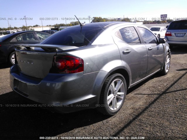 1C3CDZEG8CN121348 - 2012 DODGE AVENGER SXT GRAY photo 4