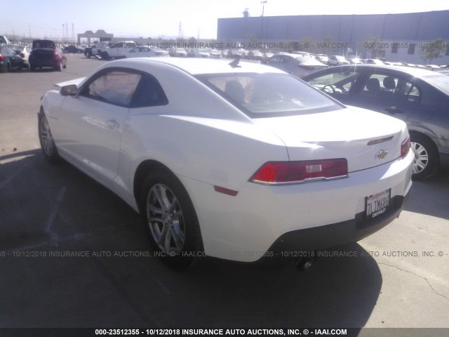 2G1FB1E31F9246348 - 2015 CHEVROLET CAMARO LS WHITE photo 3