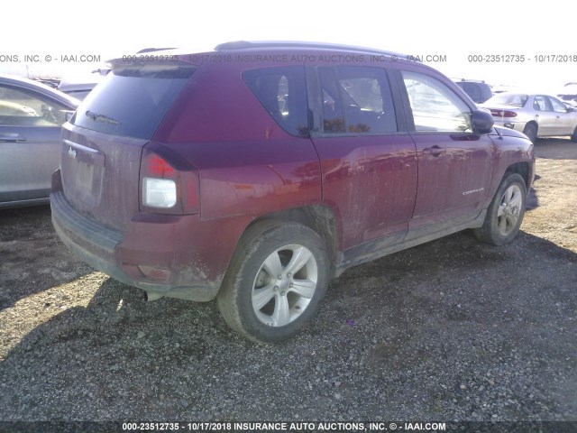 1C4NJDBB3FD282712 - 2015 JEEP COMPASS SPORT RED photo 4