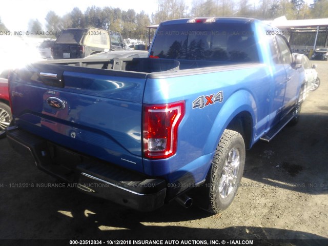 1FTEX1E88GFA78216 - 2016 FORD F150 SUPER CAB BLUE photo 4