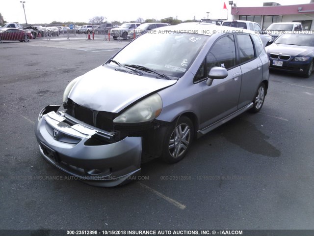 JHMGD38667S020053 - 2007 HONDA FIT S GRAY photo 2