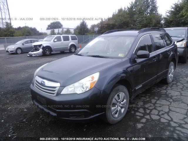 4S4BRBAC6B3375830 - 2011 SUBARU OUTBACK 2.5I GRAY photo 2