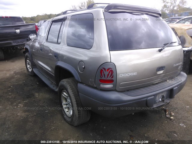 1D4HS38N23F579687 - 2003 DODGE DURANGO SPORT SILVER photo 3