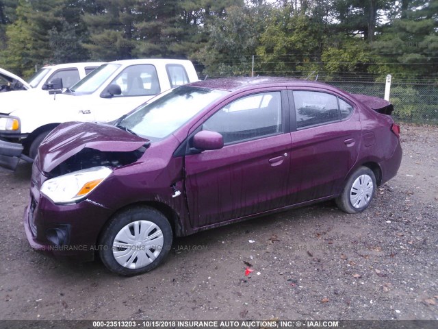 ML32F3FJ6HHF05603 - 2017 MITSUBISHI MIRAGE G4 ES მუქწითელი ფოტო 2