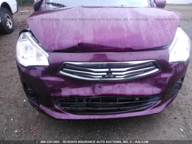 ML32F3FJ6HHF05603 - 2017 MITSUBISHI MIRAGE G4 ES მუქწითელი ფოტო 6