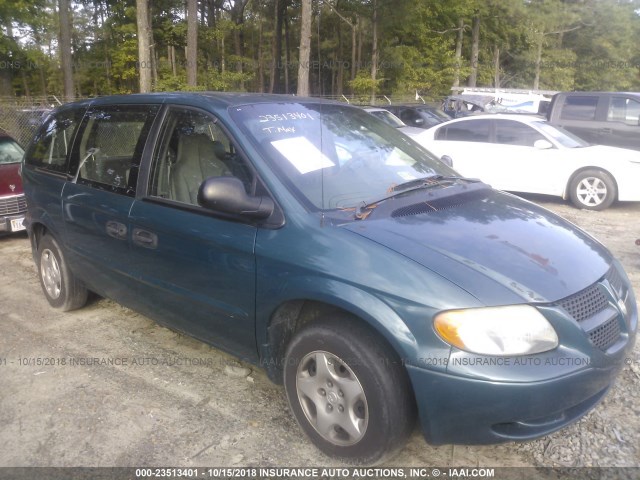 1B4GP24301B260279 - 2001 DODGE GRAND CARAVAN SE GREEN photo 1