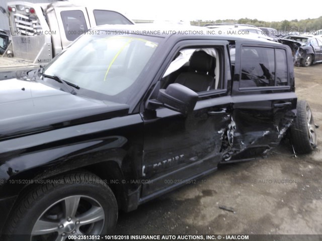 1C4NJRFB5GD523744 - 2016 JEEP PATRIOT LATITUDE BLACK photo 6