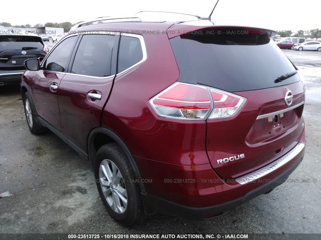 KNMAT2MT0GP722470 - 2016 NISSAN ROGUE S/SL/SV RED photo 3