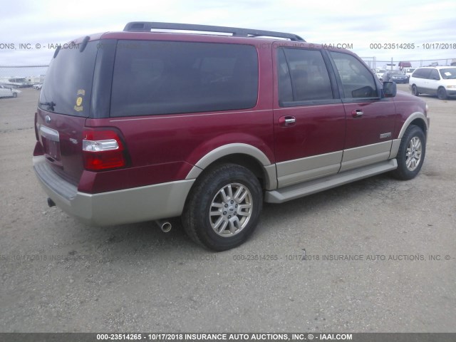 1FMFK17567LA10600 - 2007 FORD EXPEDITION EL EDDIE BAUER RED photo 4