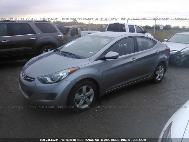 KMHDH4AE0DU896239 - 2013 HYUNDAI ELANTRA GLS/LIMITED SILVER photo 2