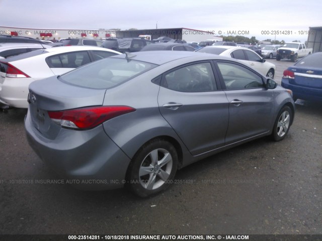 KMHDH4AE0DU896239 - 2013 HYUNDAI ELANTRA GLS/LIMITED SILVER photo 4