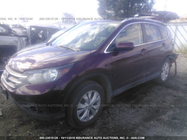 5J6RM4H73EL066921 - 2014 HONDA CR-V EXL PURPLE photo 2