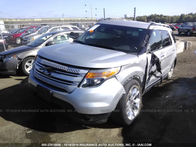 1FM5K8D89EGB89207 - 2014 FORD EXPLORER XLT SILVER photo 2