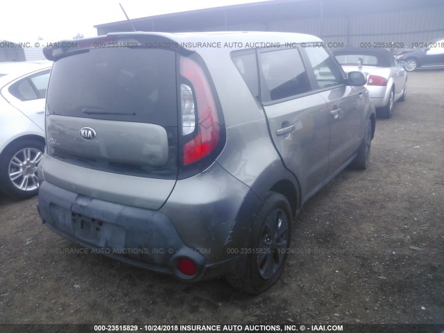 KNDJN2A21G7284306 - 2016 KIA SOUL GRAY photo 4