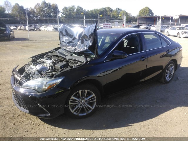 4T1BF1FK2GU558324 - 2016 TOYOTA CAMRY LE/XLE/SE/XSE BLACK photo 2
