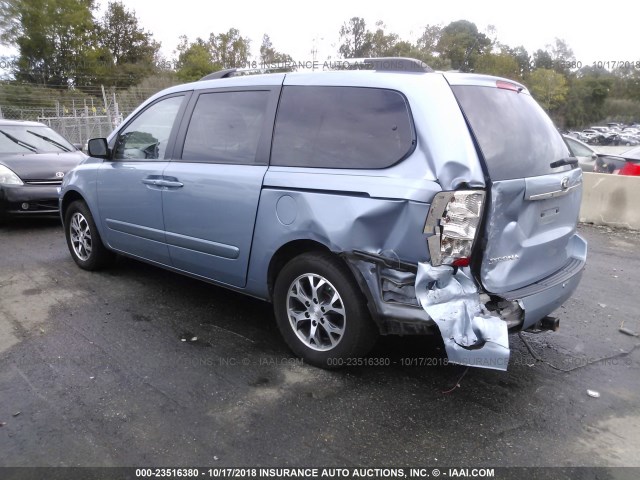 KNDMG4C76E6554788 - 2014 KIA SEDONA LX BLUE photo 3