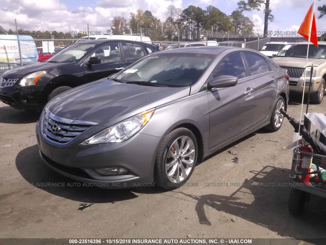 5NPEC4AC8DH663032 - 2013 HYUNDAI SONATA SE/LIMITED GRAY photo 2