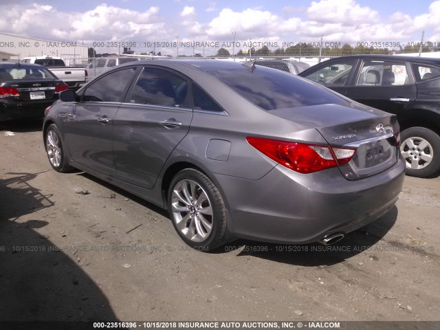 5NPEC4AC8DH663032 - 2013 HYUNDAI SONATA SE/LIMITED GRAY photo 3