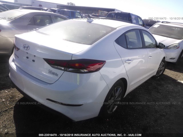 5NPD84LF2JH330860 - 2018 HYUNDAI ELANTRA SEL/VALUE/LIMITED WHITE photo 4