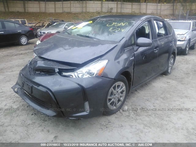 JTDZN3EU8GJ054365 - 2016 TOYOTA PRIUS V GRAY photo 2