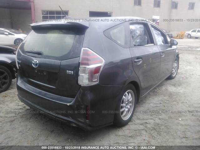 JTDZN3EU8GJ054365 - 2016 TOYOTA PRIUS V GRAY photo 4