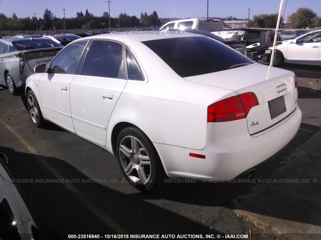 WAUAF78E67A281217 - 2007 AUDI A4 2/TURBO WHITE photo 3