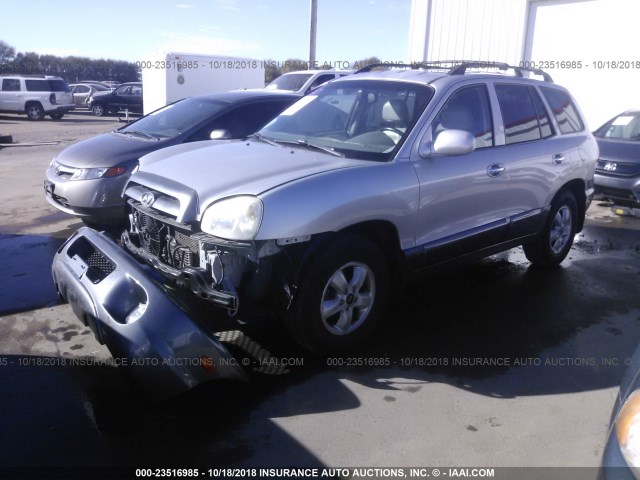 KM8SC73E35U893986 - 2005 HYUNDAI SANTA FE GLS/LX SILVER photo 2