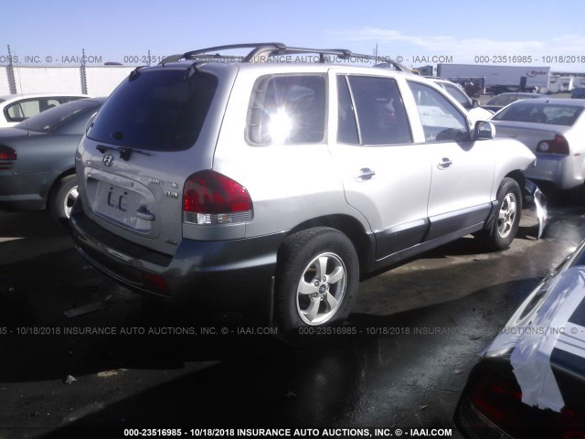 KM8SC73E35U893986 - 2005 HYUNDAI SANTA FE GLS/LX SILVER photo 4