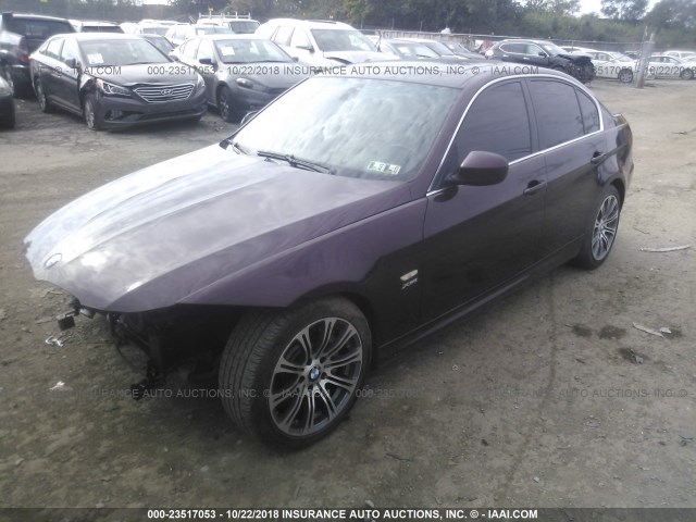 WBAPL33579A515161 - 2009 BMW 335 BURGUNDY photo 2