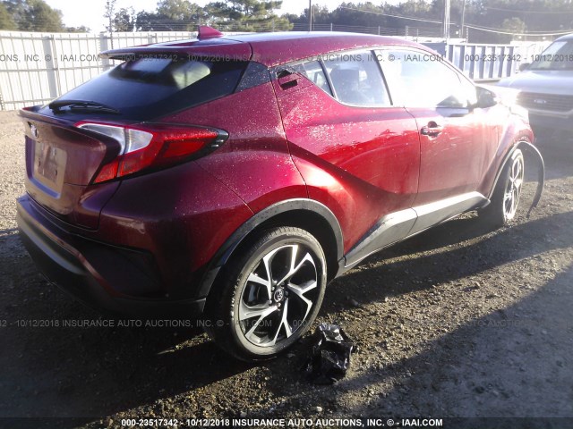 NMTKHMBX4JR054045 - 2018 TOYOTA C-HR XLE/XLE PREMIUM RED photo 4